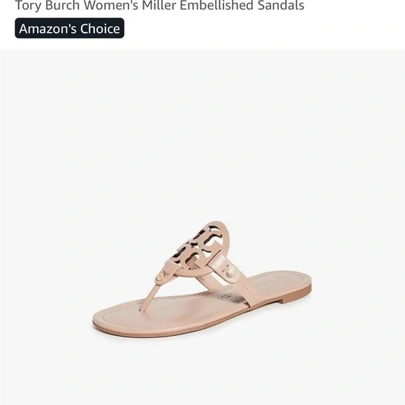 Size 9. Tory Burch Women's Miller Embellished Sandals - Picture 4 of 4